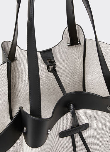 Ferrari Ferrari tote bag in canvas and leather Black 21976f