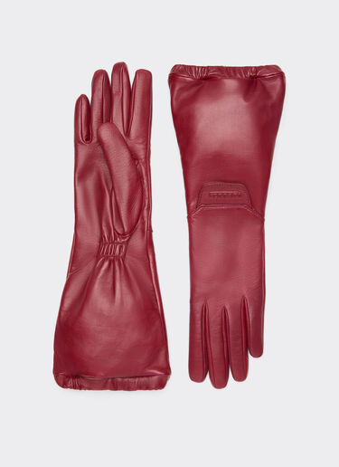 Guantes largos de cuero napa para conducir Ferrari Guantes largos de cuero napa para conducir Cereza 22712f