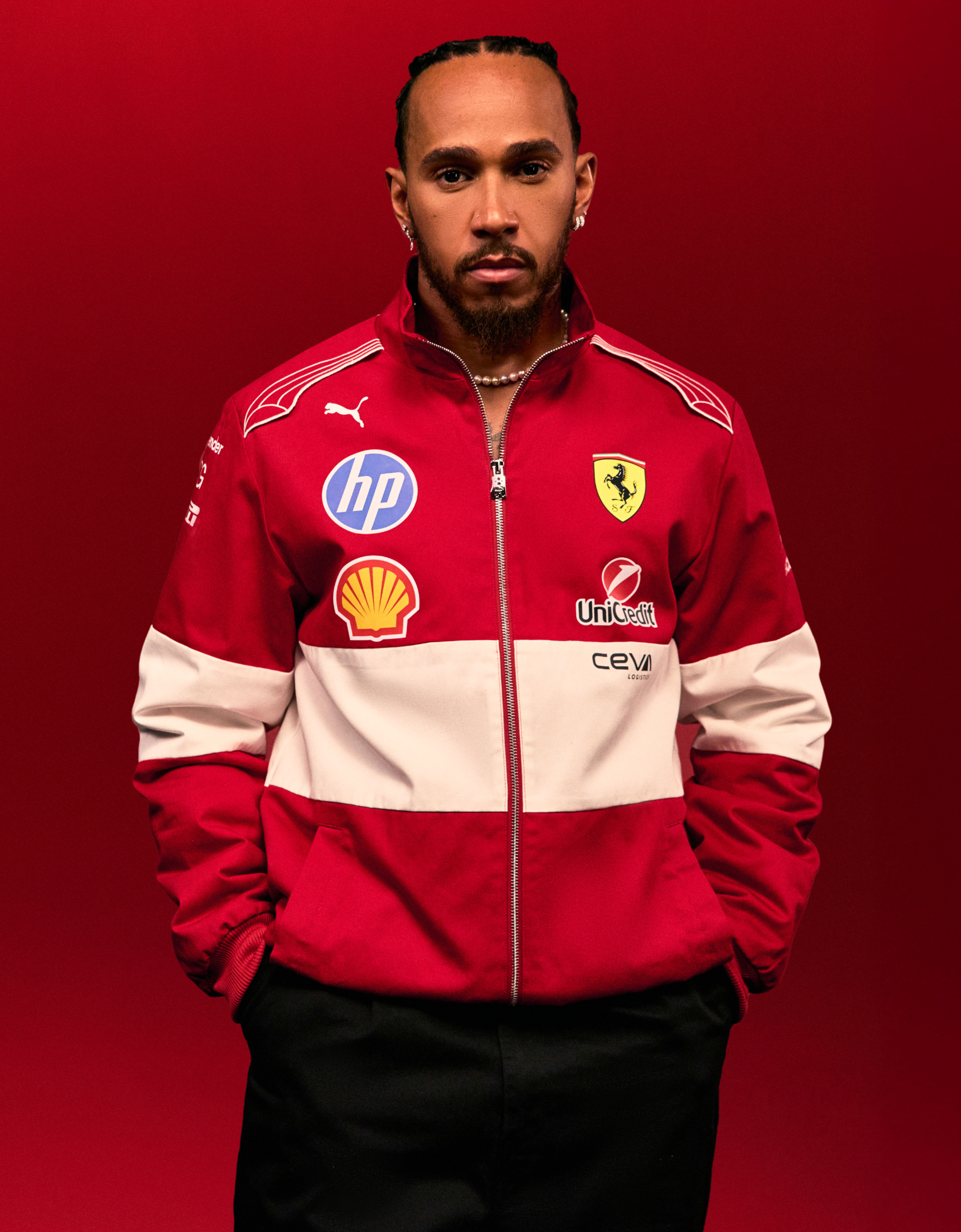 Ferrari Puma for Scuderia Ferrari HP 2025 Team jacket Red LA033f