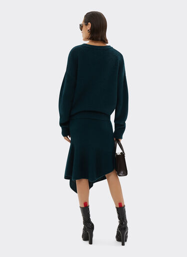 Ferrari Wool midi skirt with ruffles Army 21047f