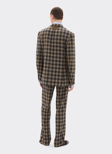 Ferrari Zweireihiger Blazer aus Schottenkaro aus Wolle Mélange-Grau 22596f