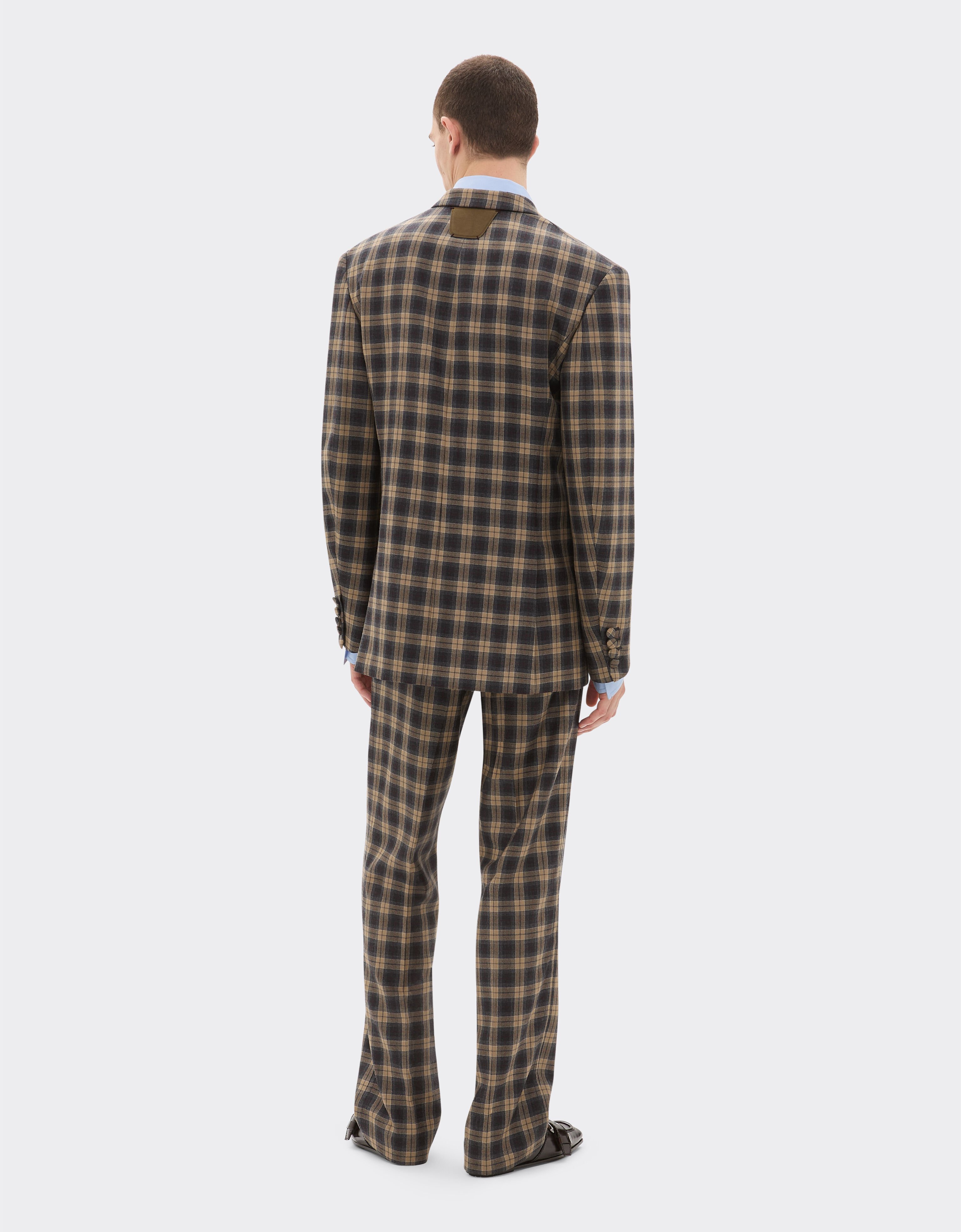 Ferrari Zweireihiger Blazer aus Schottenkaro aus Wolle Mélange-Grau 22596f