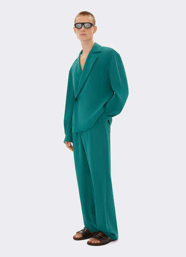 Ferrari Camicia in raso riciclato Verde Ficus 22054f