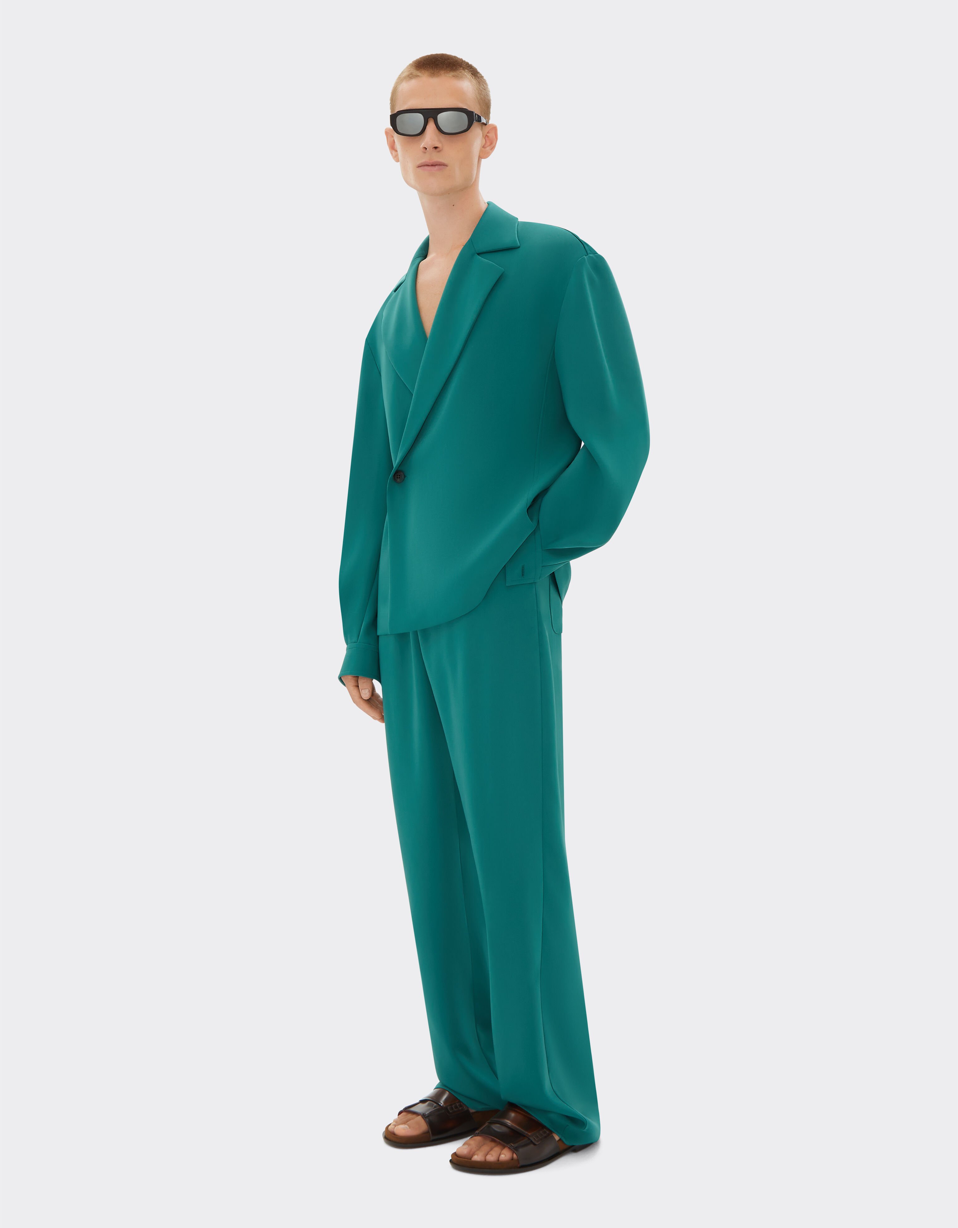 Ferrari Camicia in raso riciclato Verde Ficus 22054f