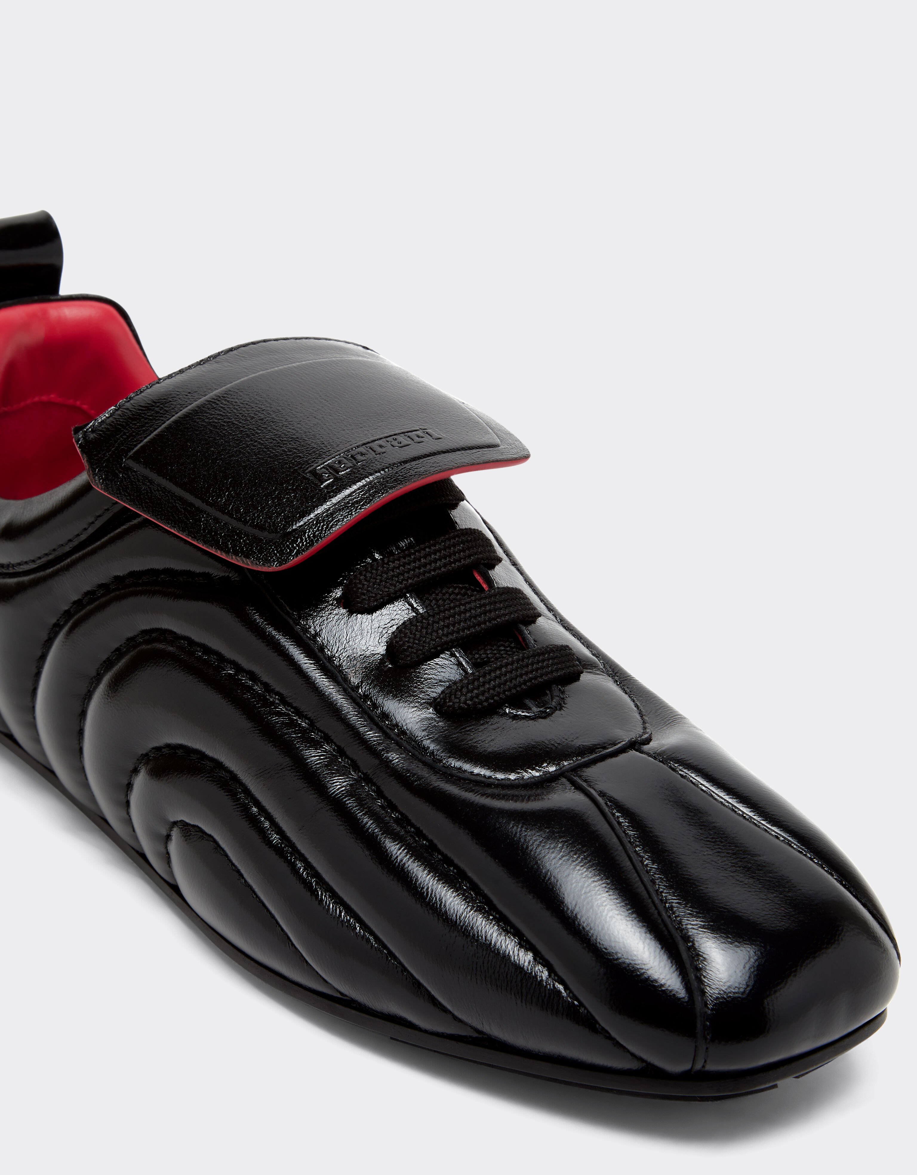 Ferrari Baskets en cuir à effet mouillé Noir 49403f