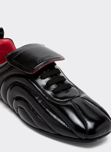 Running trainers in wet-effect leather Ferrari Running trainers in wet-effect leather Black 49403f