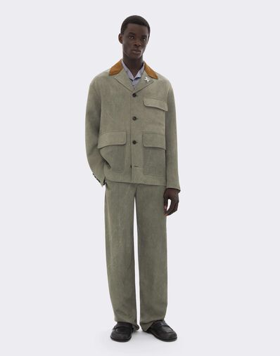 Ferrari Cady Jacket with Contrast Collar Olive green CWMJK0006WVI0005f