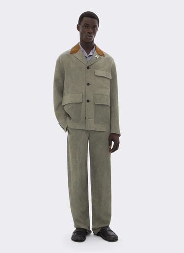 Ferrari Cady Jacket with Contrast Collar Olive green CWMJK0006WVI0005f
