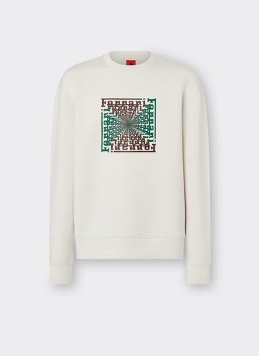 Ferrari Scuba sweatshirt with Ferrari Cube print Ivory 21358f