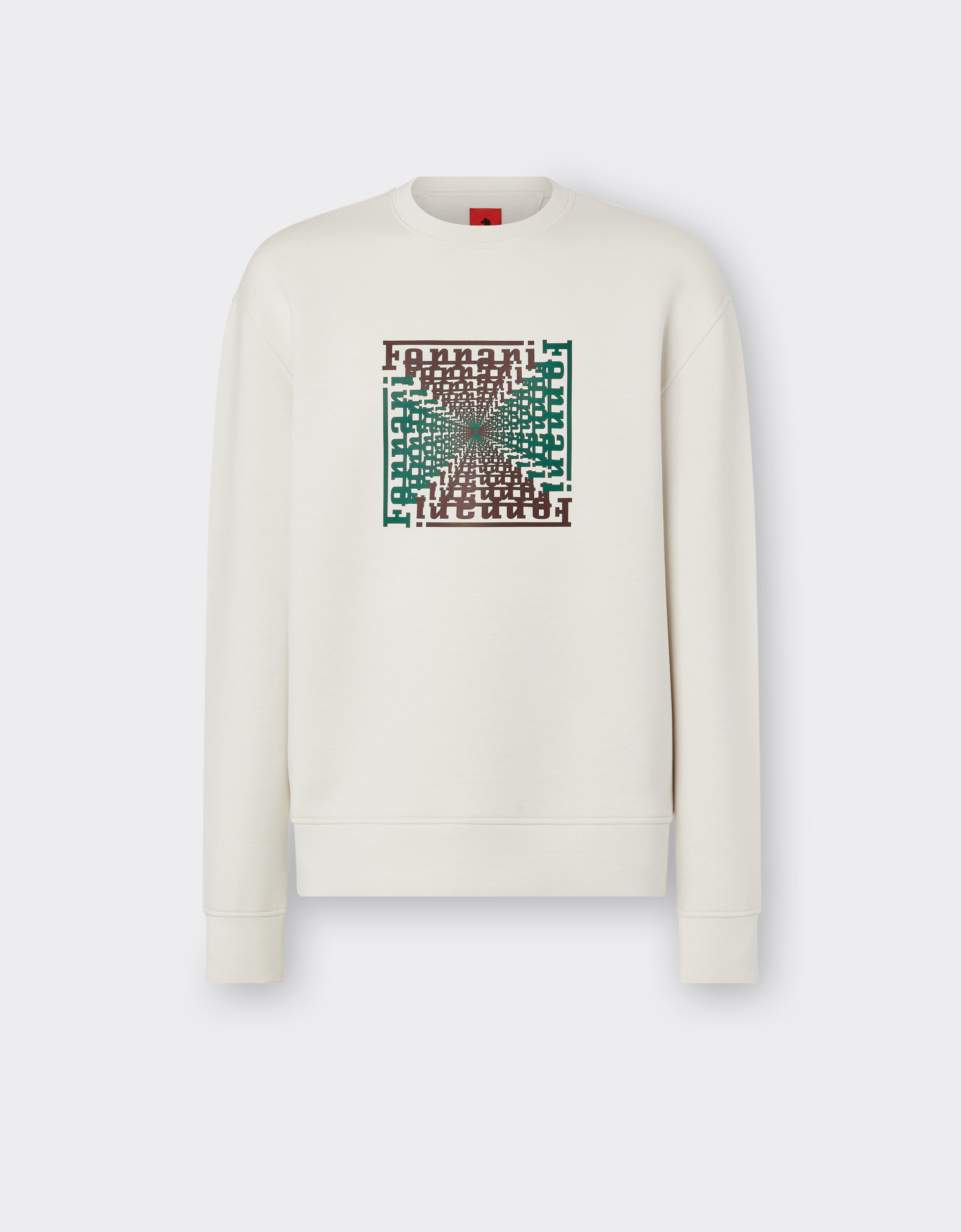 Ferrari Scuba sweatshirt with Ferrari Cube print Ivory 21358f