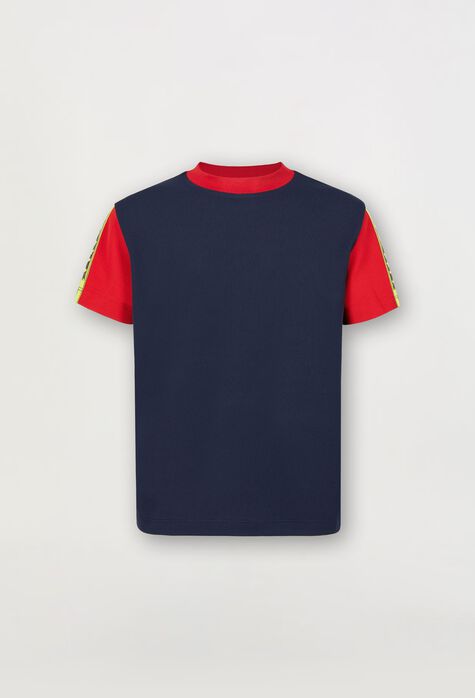 Ferrari Boys’ T-shirt in recycled technical piqué with Ferrari tape Antique Blue 20160fK