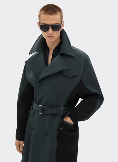 Ferrari Trench coat in bonded wool with scuba effect Army 20947f