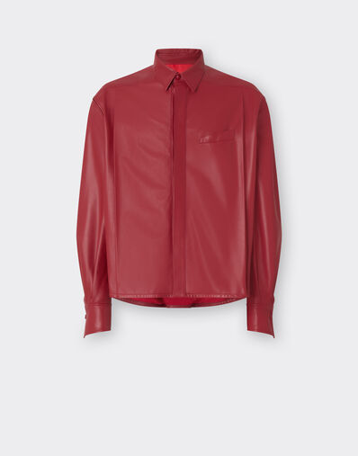 Ferrari Overshirt jacket in draped nappa leather Maison Red 22362f
