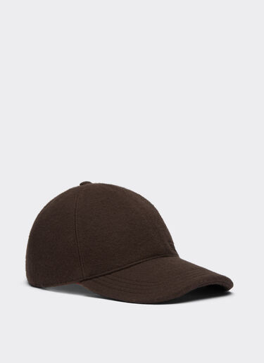 Ferrari Gorra de béisbol de lana doble con logotipo Ferrari bordado Marrón oscuro 21347f