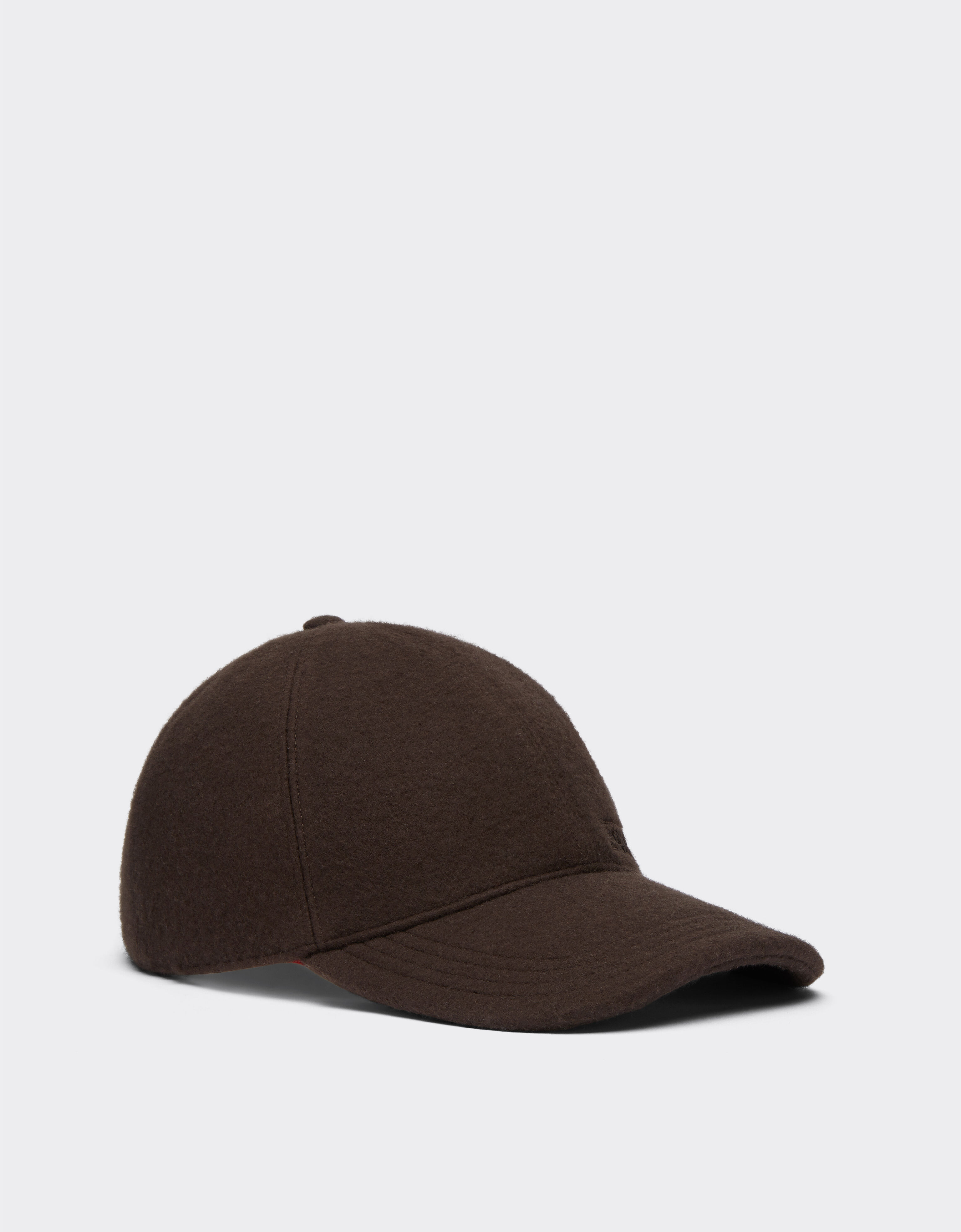 Ferrari Baseball cap in lana doppia con logo Ferrari ricamato Dark brown 21347f