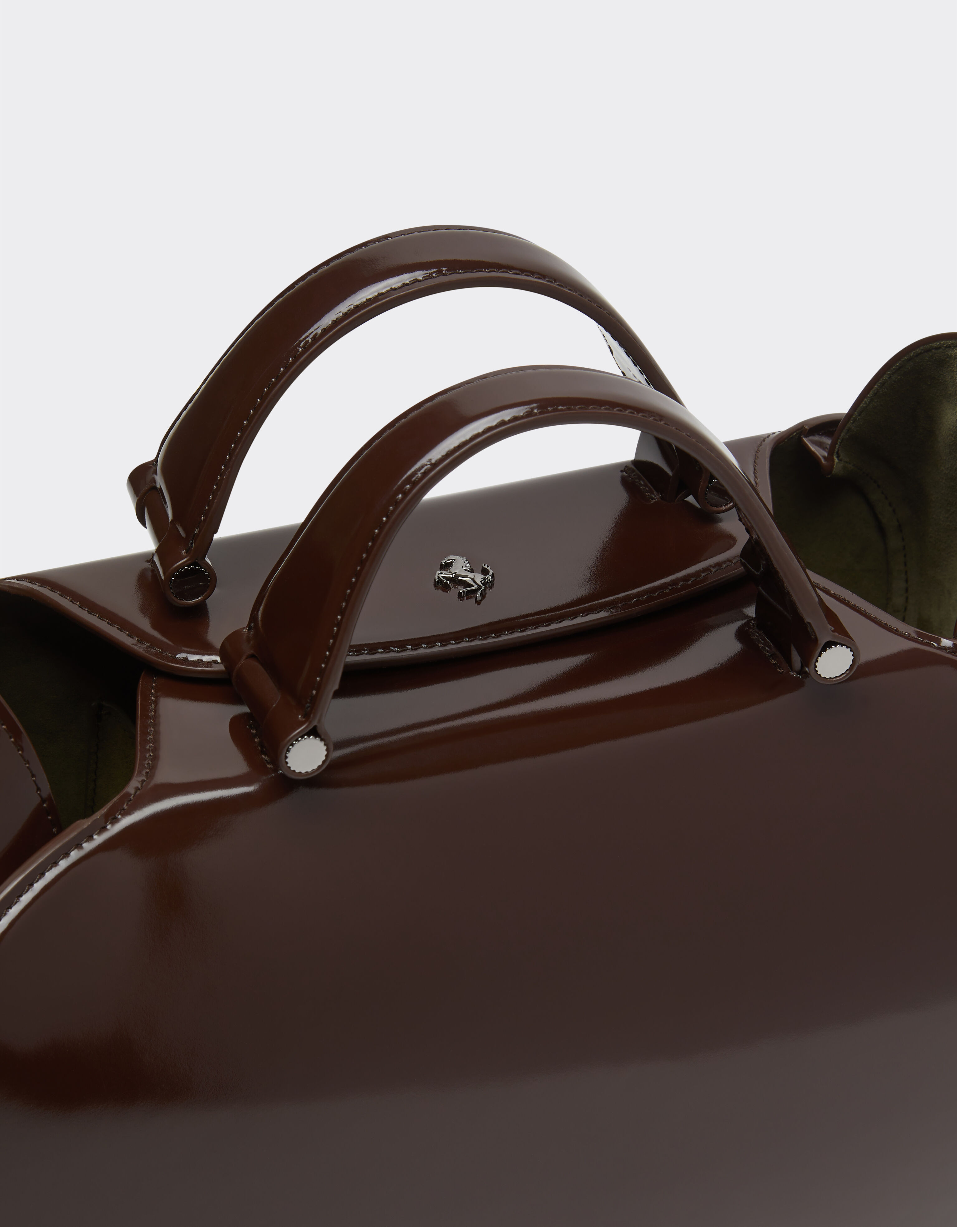 Ferrari Ferrari Dino bowling bag in shiny leather Espresso 49232f