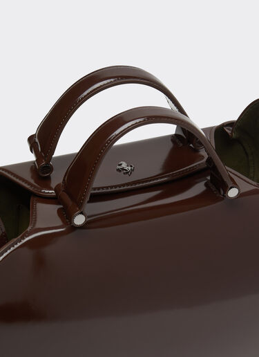 Ferrari Dino bowling bag in shiny leather Ferrari Ferrari Dino bowling bag in shiny leather Espresso 49232f