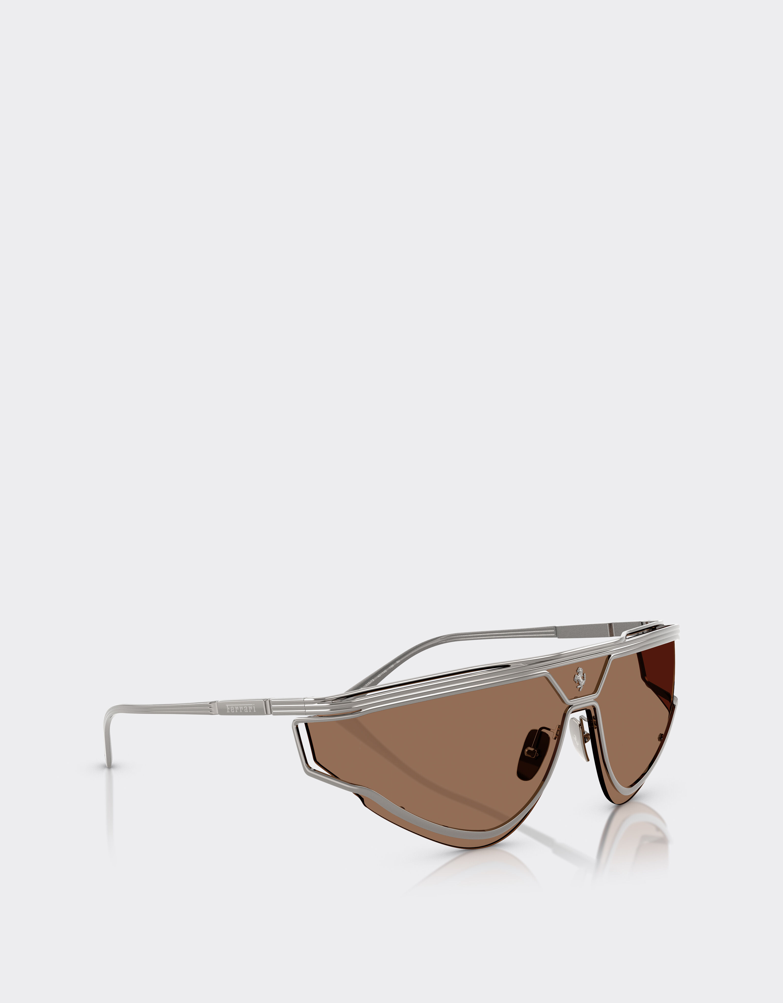Ferrari Gafas de sol de metal satinado con montura marrón de Edición Limitada Ferrari Gris oscuro F1578f