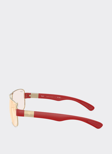 Ferrari Ray-Ban for Scuderia Ferrari RB3763M in metallo argento e plastica rossa con lenti marroni specchiate rosso/giallo Silver LA01Ef