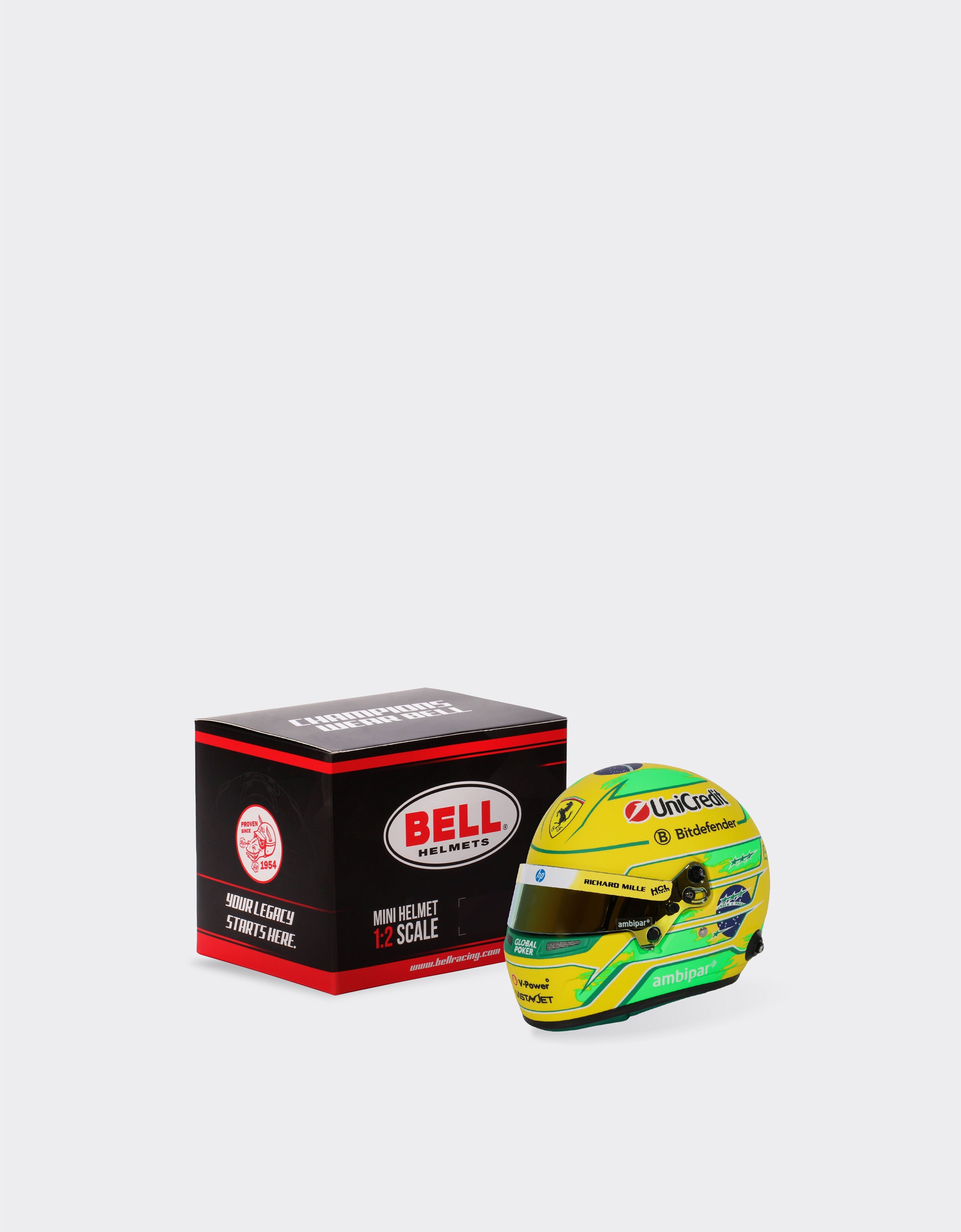 Ferrari Mini Helmet Hamilton Brazil Special Edition 2025 1:2 Scale Multicolore LA0DEf