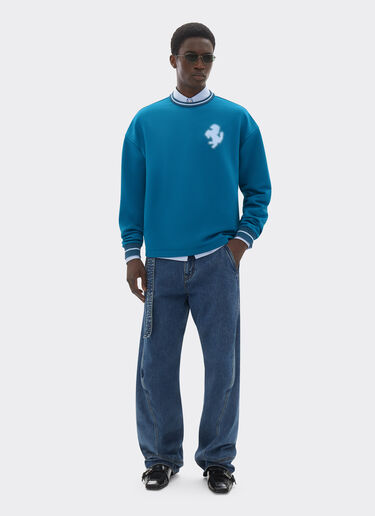 Sweatshirt with embossed Prancing Horse Ferrari Sweatshirt with embossed Prancing Horse Peacock 22484f
