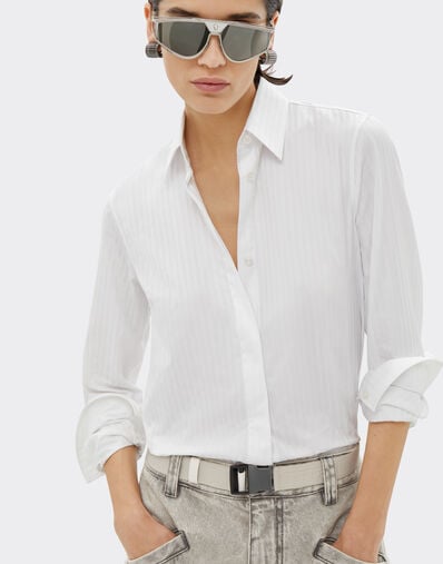Ferrari Striped poplin shirt Optical White 21009f