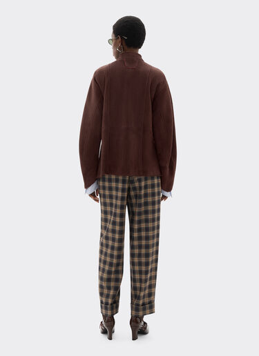 Ferrari Shearling caban with 7X7 check pattern Espresso 22582f