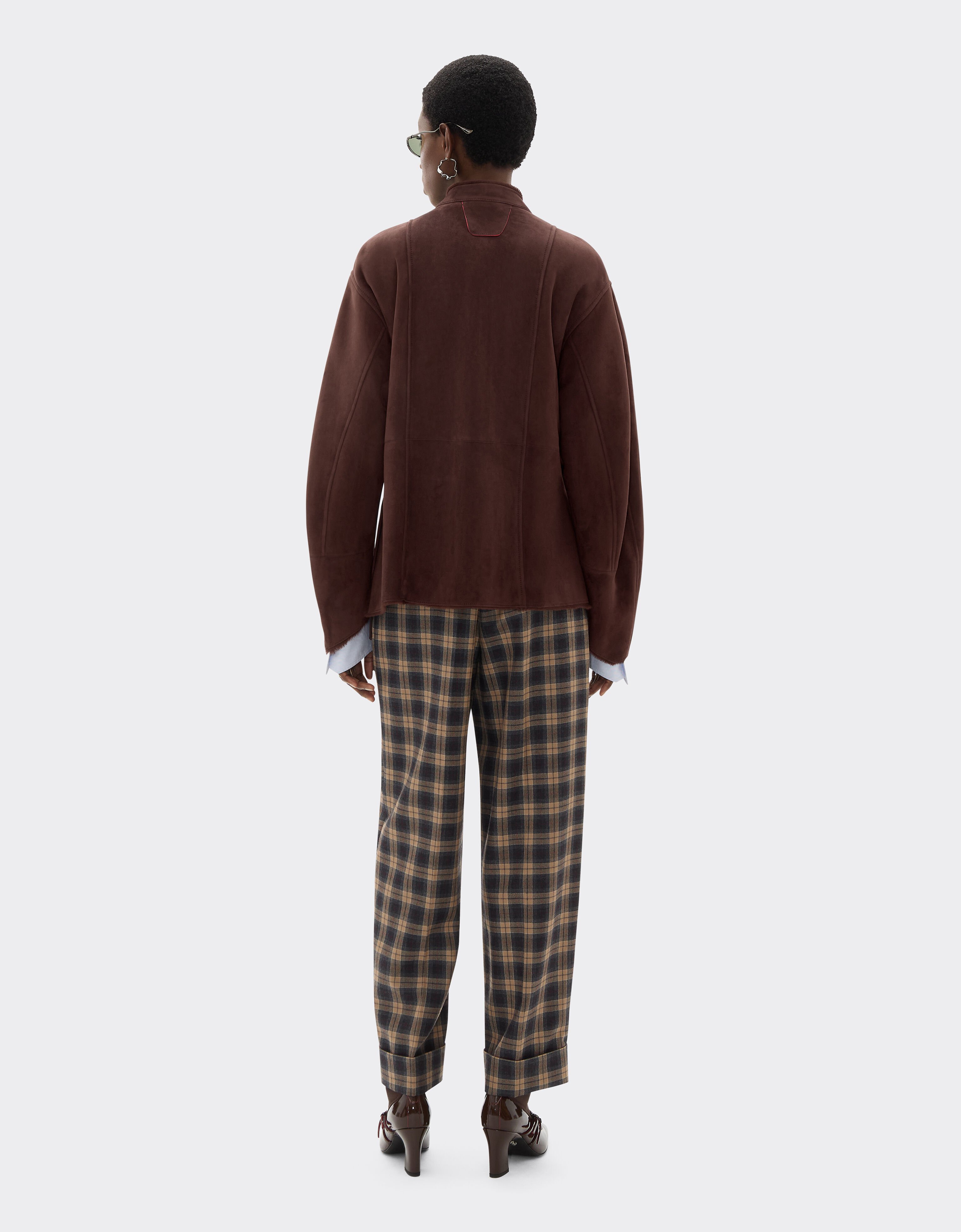 Ferrari Shearling caban with 7X7 check pattern Espresso 22582f