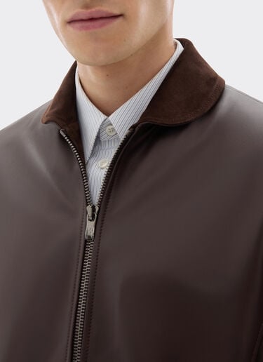 Overshirt jacket in nappa and suede Ferrari Overshirt jacket in nappa and suede Espresso 22579f