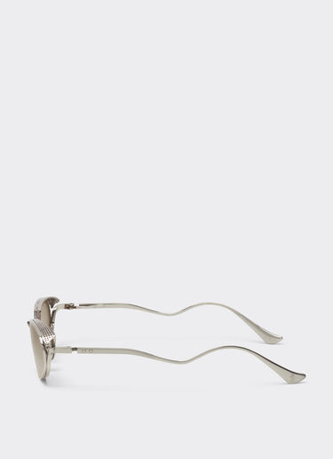 Ferrari Ferrari sunglasses in silver-tone titanium with grey lenses Ingrid LA02Sf