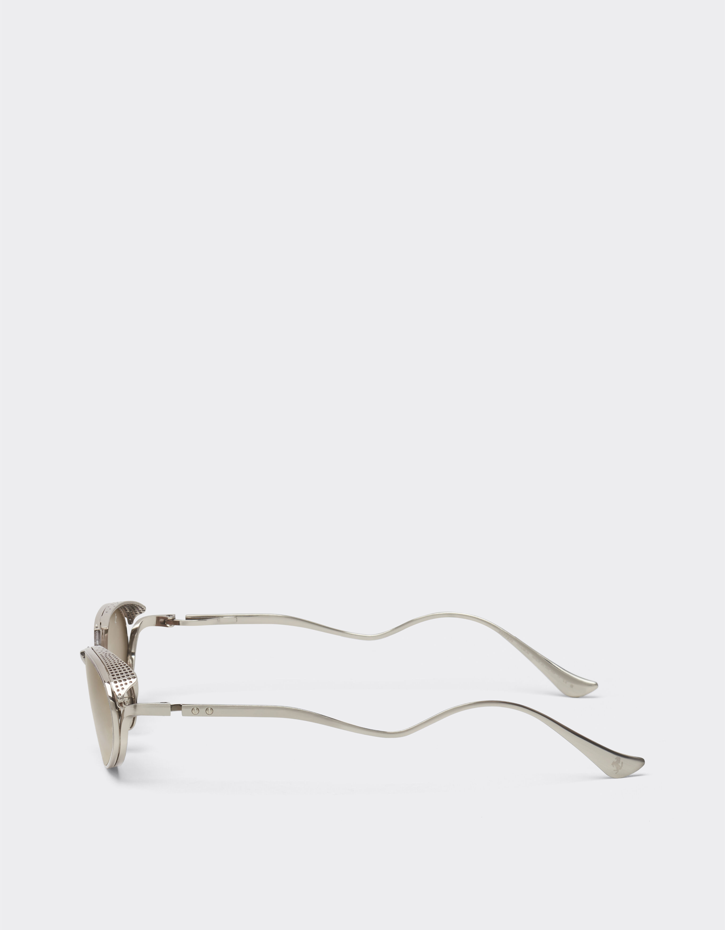 Ferrari Ferrari sunglasses in silver-tone titanium with grey lenses Ingrid LA02Sf
