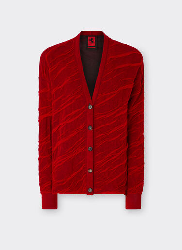 Ferrari Strickjacke aus Wolle und Baumwolle Rosso Dino 21037f