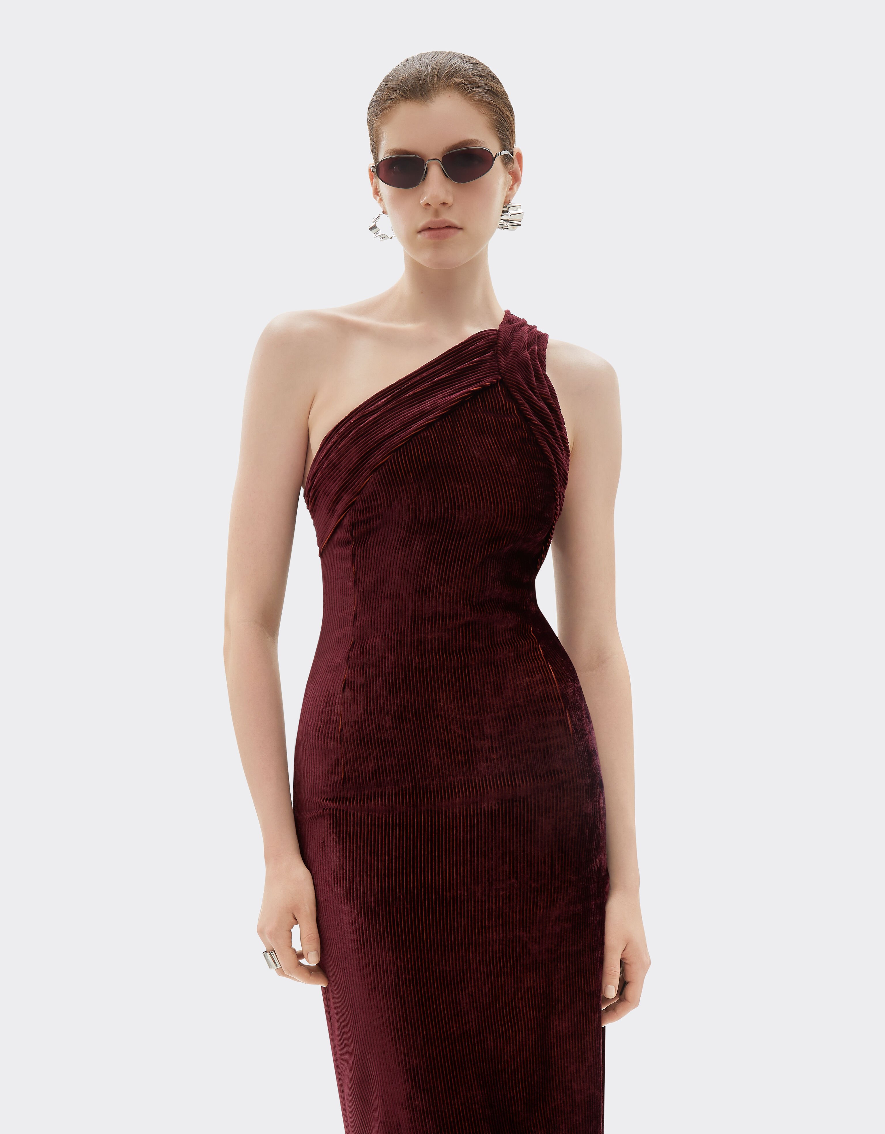 Ferrari Shiny corduroy dress Mahogany 22644f