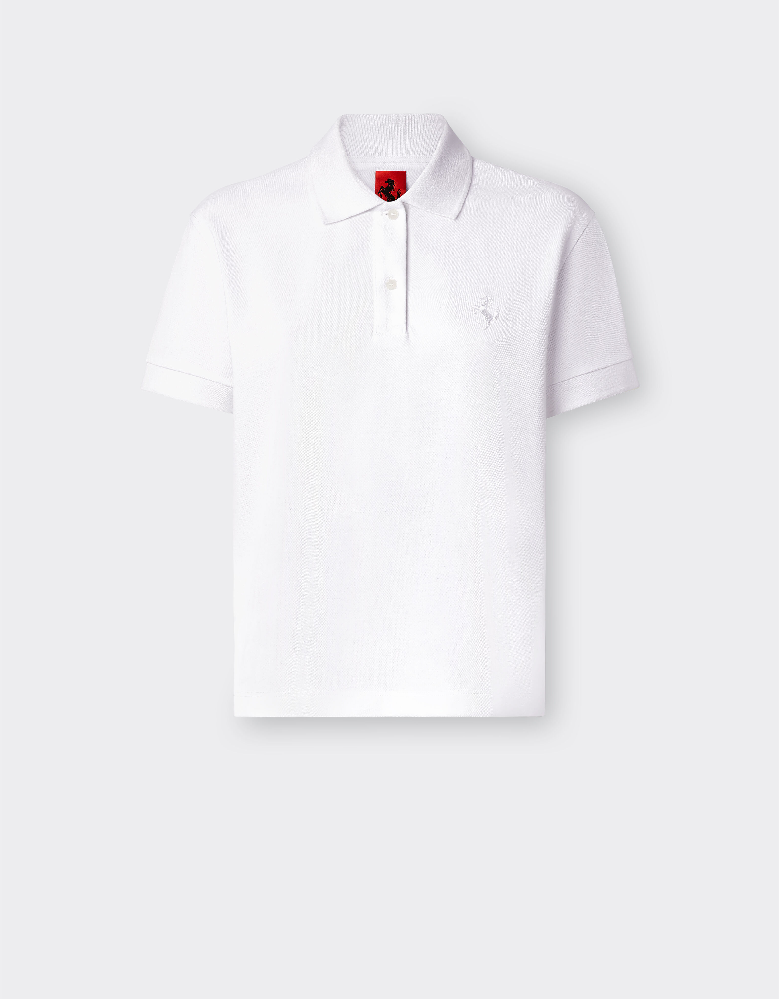 Ferrari Solid-colour piqué polo shirt Optical White 48490f