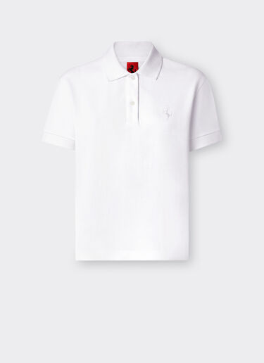 Ferrari Solid-colour piqué polo shirt Optical White 20133f