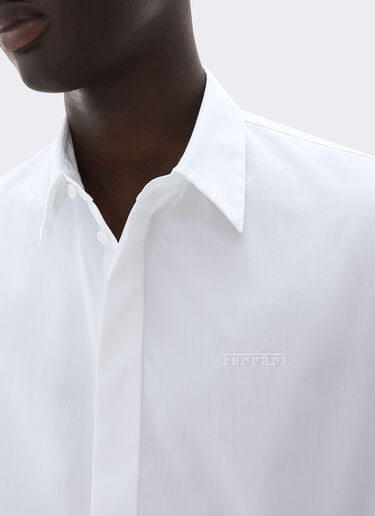 Embroidered Cotton Poplin Shirt Ferrari Embroidered Cotton Poplin Shirt Bianco CWMSH0021WCO0035f