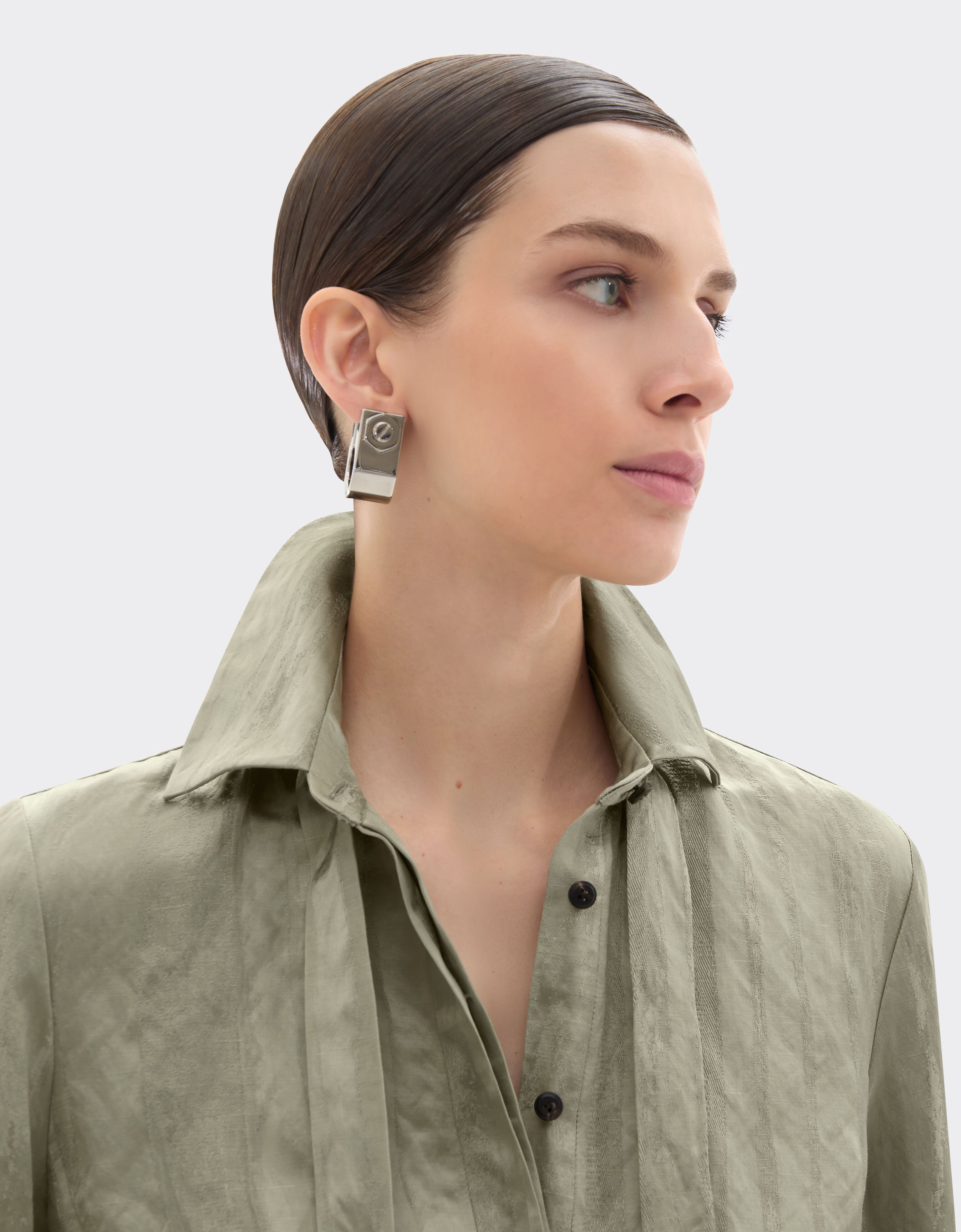 Ferrari Robe jacquard à rayures Khaki Green 50353f