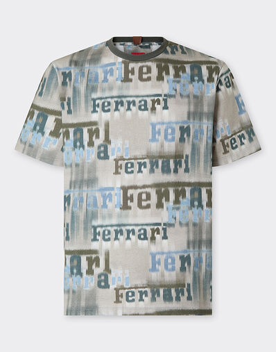 Ferrari T-shirt with Ferrari Ikat print Beige 22827f