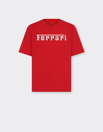 Ferrari Cotton T-shirt with Ferrari logo Ecru 22039f
