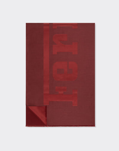 Ferrari Wool and silk scarf with Ferrari logo Mahogany 22718f