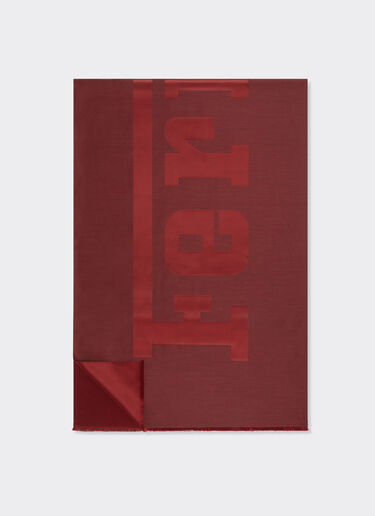 Ferrari Wool and silk scarf with Ferrari logo Mahogany 22718f