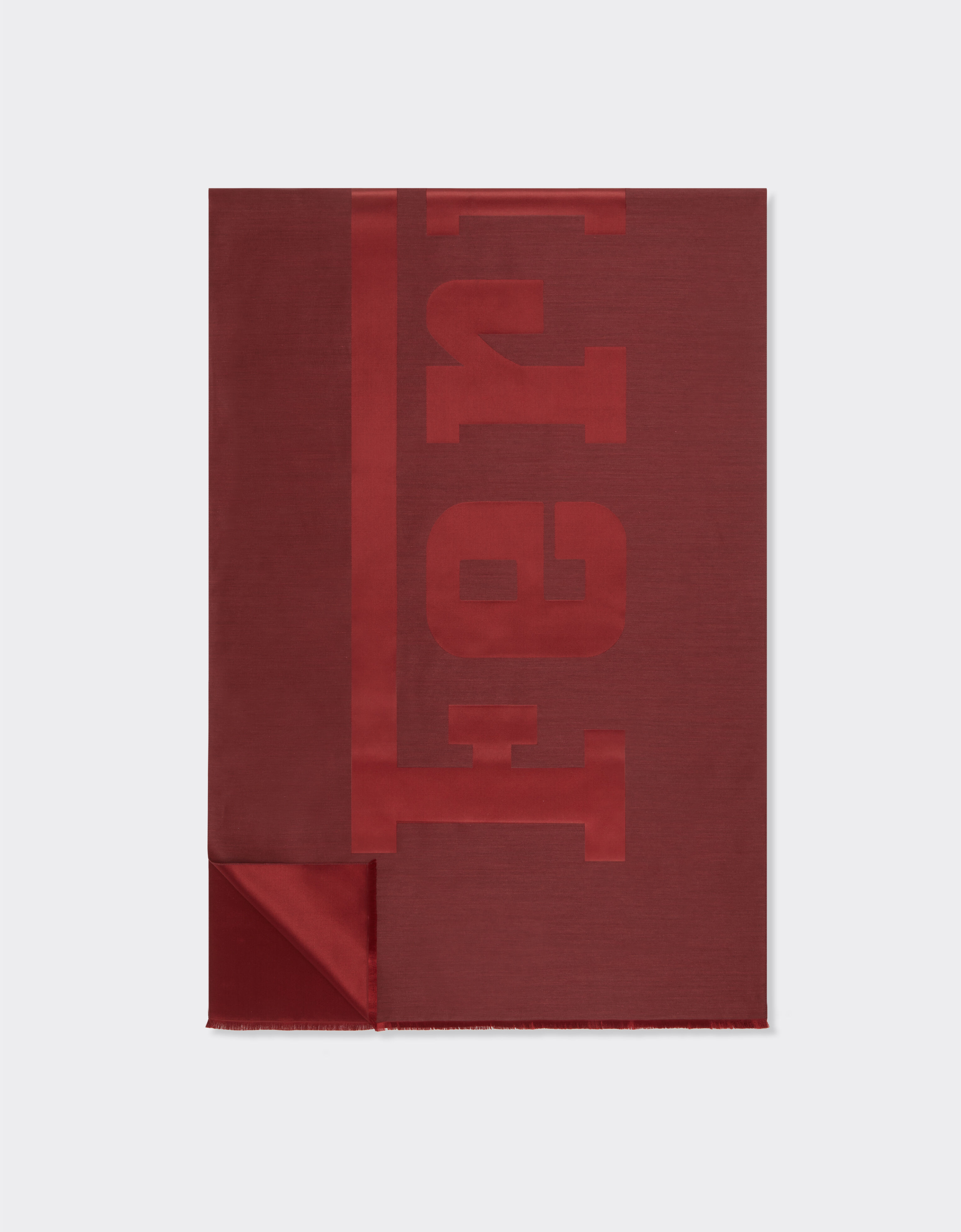 Ferrari Wool and silk scarf with Ferrari logo Mahogany 22718f