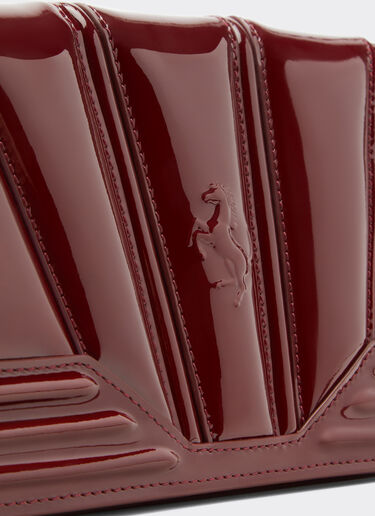 Ferrari 法拉利 GT Bag 漆皮链饰钱包 酒红色 20331f