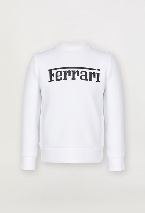 Ferrari Children’s sweatshirt in recycled scuba fabric with large Ferrari logo Antique Blue 20160fK