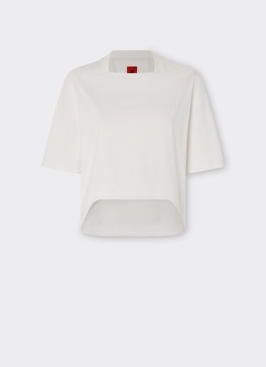 Ferrari Cropped cotton T-shirt Ivory 21182f