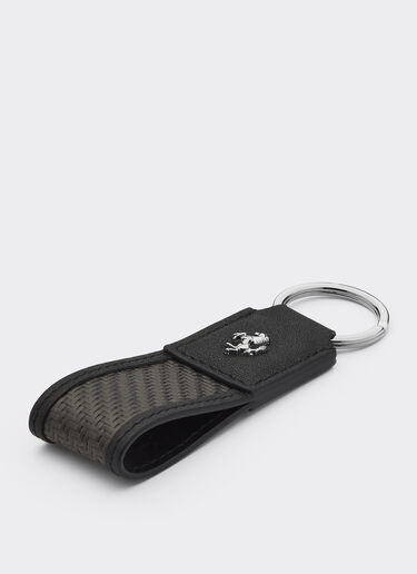 Ferrari 跃马与碳纤维装饰钥匙扣 黑色 47143f