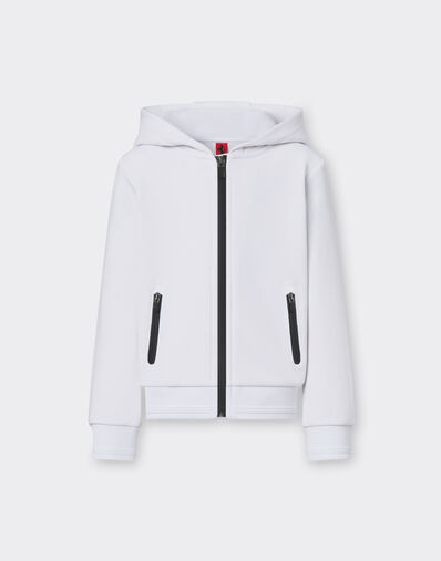 Ferrari French Terry sweatshirt with hood and zip Optical White 48526fK