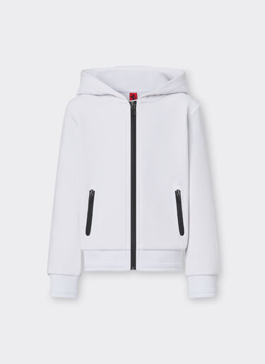 Ferrari French Terry sweatshirt with hood and zip Optical White 48526fK
