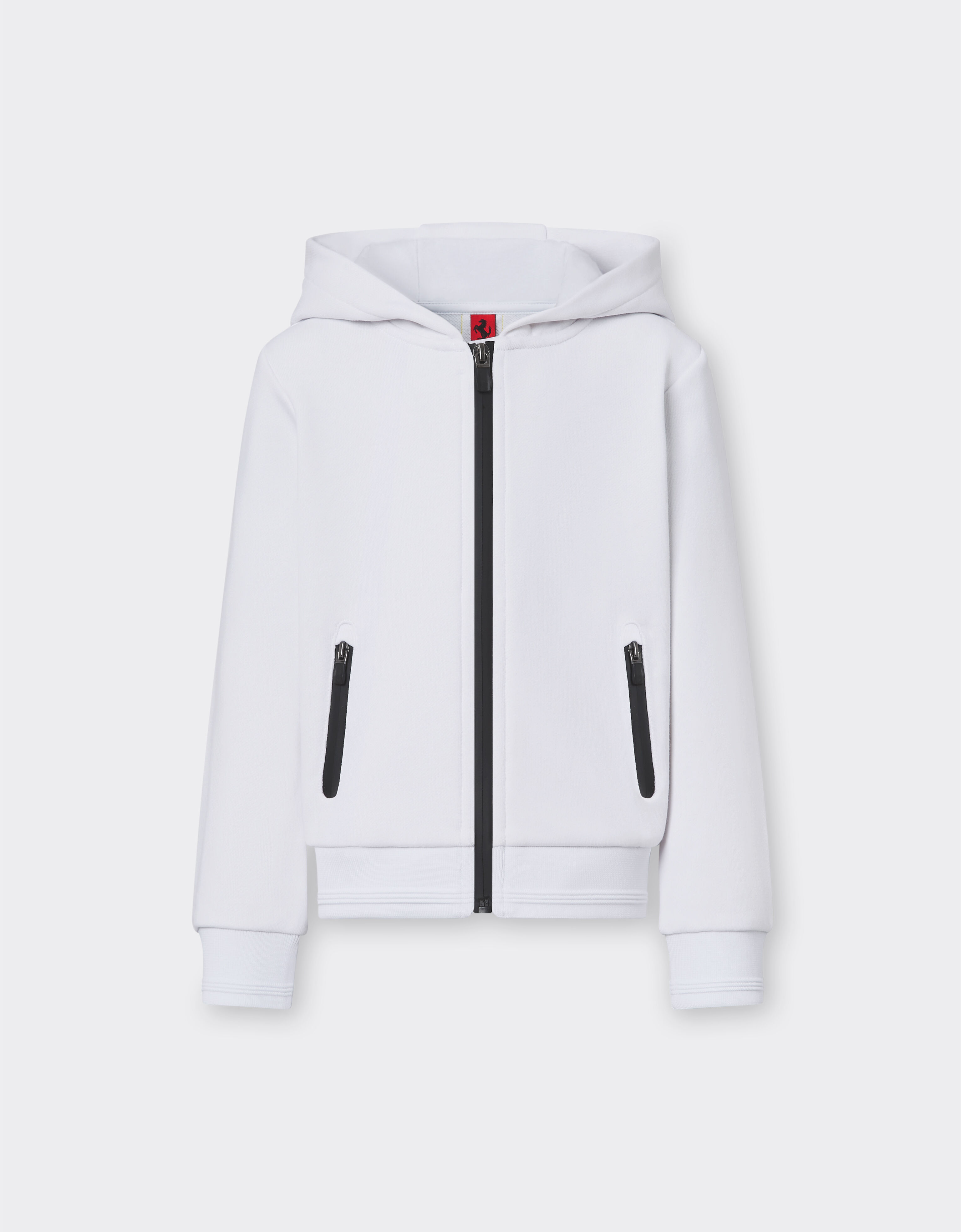 Ferrari French Terry sweatshirt with hood and zip Optical White 48526fK