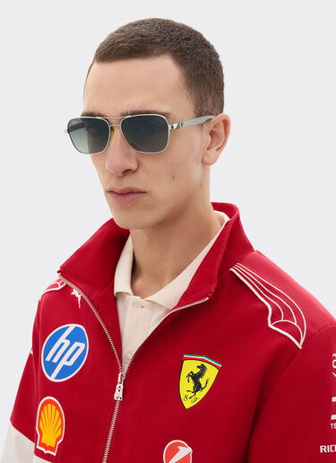 Ferrari Ray-Ban for Scuderia Ferrari RB8336M in matt black metal and light carbon fibre with gradient grey lenses Silver LA02Gf